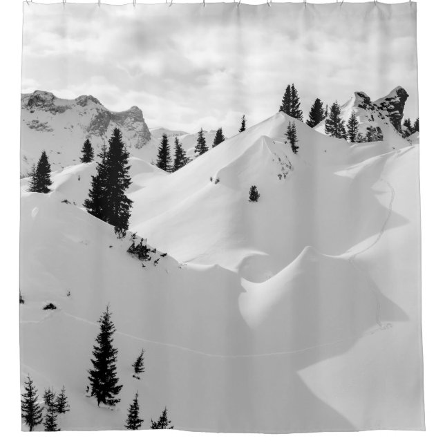 Alpine Landscape: Snowy Fir Trees Mountains (Front)