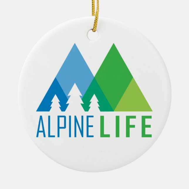 Alpine Life Ceramic Ornament (Front)