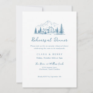 Alpine Lodge Winter Rehearsal Dinner Invitation