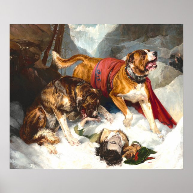 Alpine Mastiffs - Sir Edwin Landseer Fine Art Poster (Front)