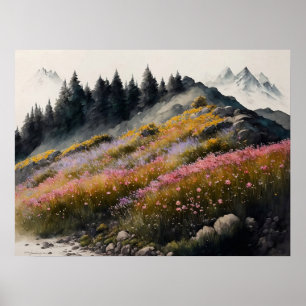 Alpine Meadow Art Work Poster