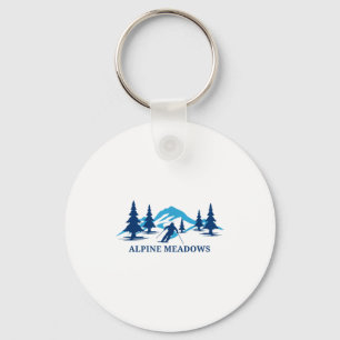 Alpine meadows california ski resort skiing skier keychain