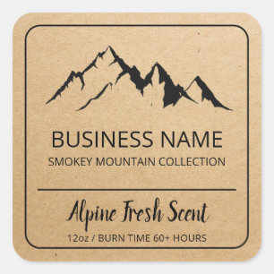 Alpine Mountain Kraft Brown Soy Candle Labels