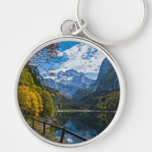 Alpine Mountain Lake Gosauseen Lake Austria   Keychain