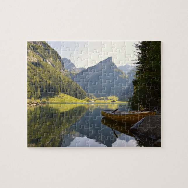 Alpine Mountain Lake in Switzerland Jigsaw Puzzle (Horizontal)
