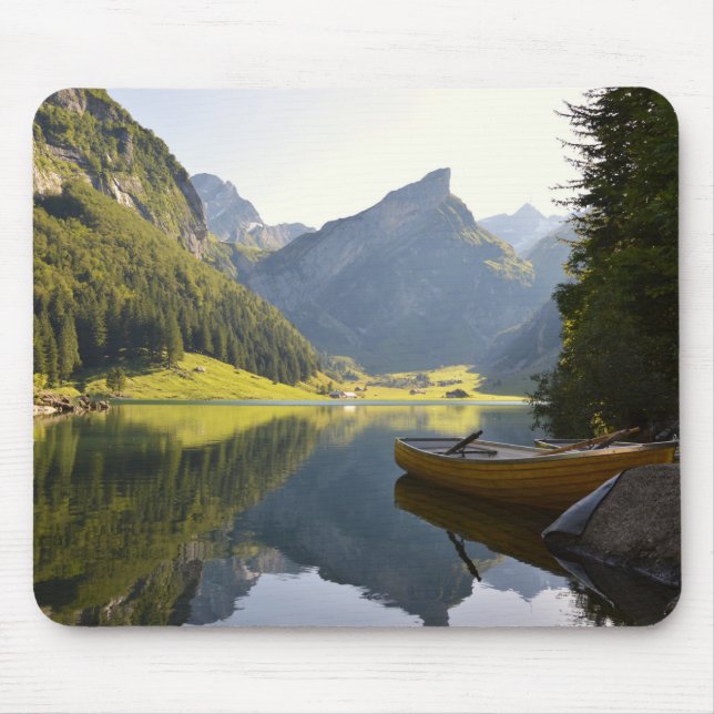 Alpine Mountain Lake in Switzerland Mouse Pad (Front)