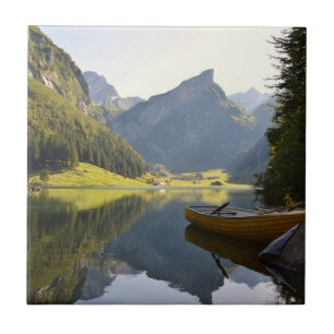 Alpine Mountain Lake in Switzerland Tile