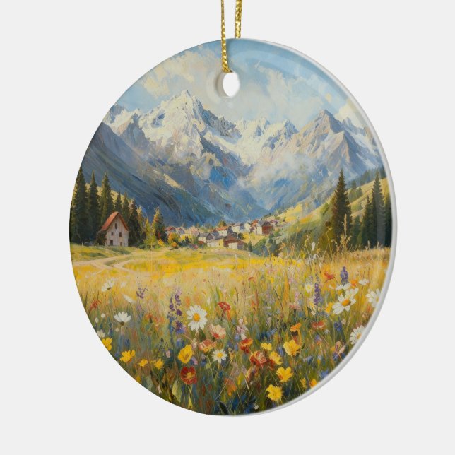 Alpine Mountain Wildflower Ornament (Left)