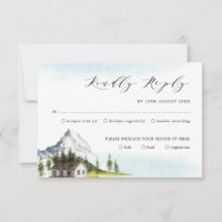 Alpine Mountain Woodland Forest Wedding RSVP