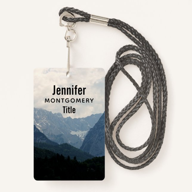 Alpine Mountains Country Nature Photo  Badge (Front with Lanyard)
