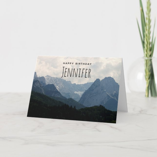 Alpine Mountains Nature Photo Country Birthday Card (Front)