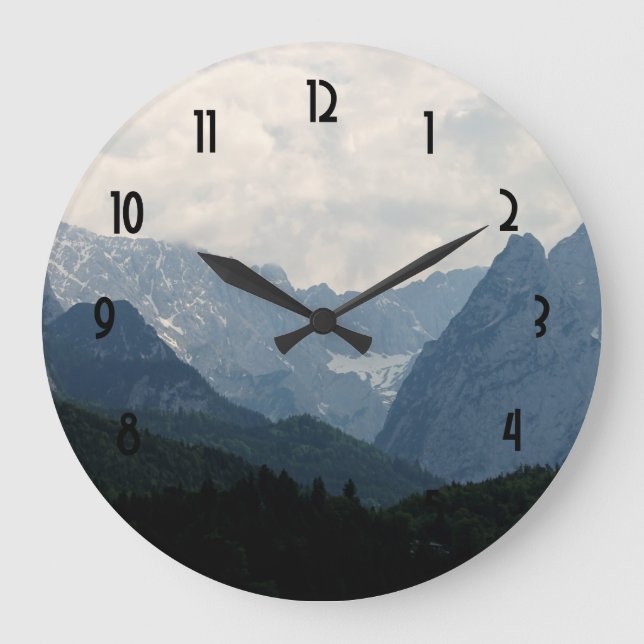Alpine Mountains Nature Photo Country Large Clock (Front)