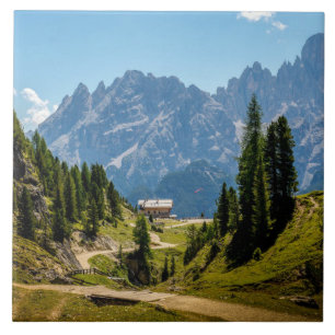 Alpine Mountains, scenic landscape photograph Tile