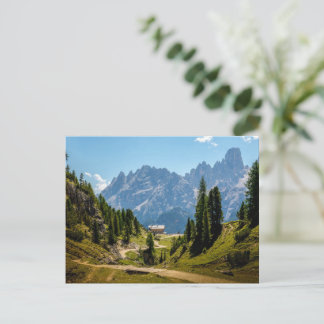Alpine Mountains, scenic landscape, Postcard