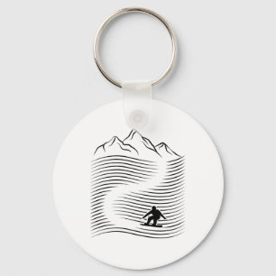 Alpine Mountains Snowboarding Alps Slope Snowboard Keychain