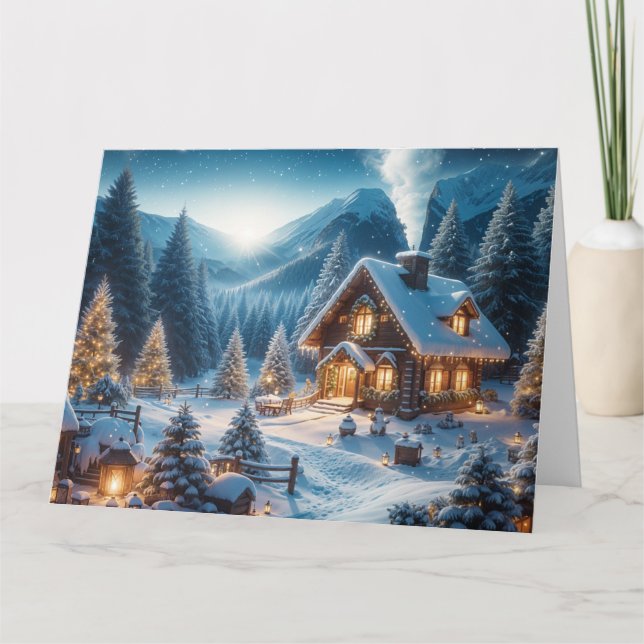 Alpine New Year's Eve – Customize Your Own Message Card (Front)