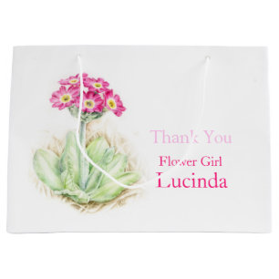 Alpine primrose pink flower girl favour gift bag