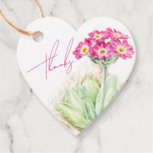Alpine primula pink wildflower Favour Tags