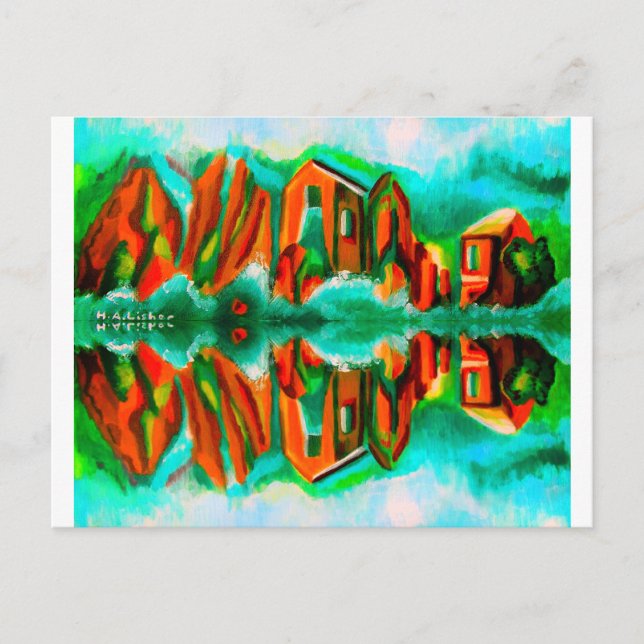 Alpine reflection art postcard (Front)