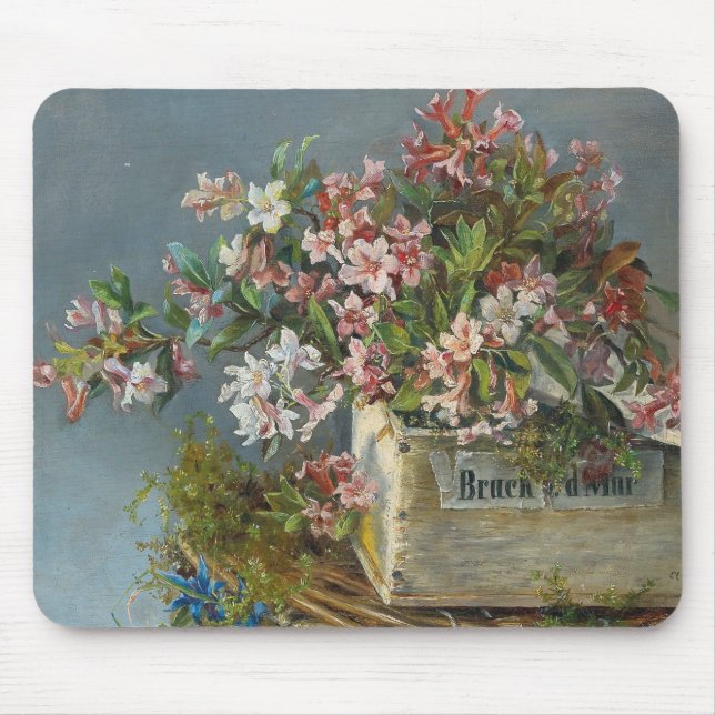Alpine Roses in a Window Box – Andreas Lach Mouse Pad (Front)