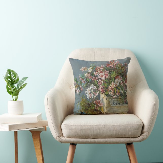 Alpine Roses in a Window Box – Andreas Lach Throw Pillow (Chair)