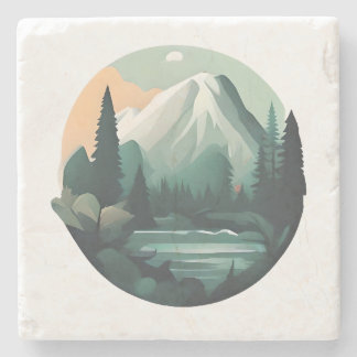 Alpine Serenity Stone Coaster