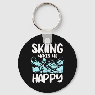 Alpine Ski Slope Downhill Skiing Skier Sports Make Keychain