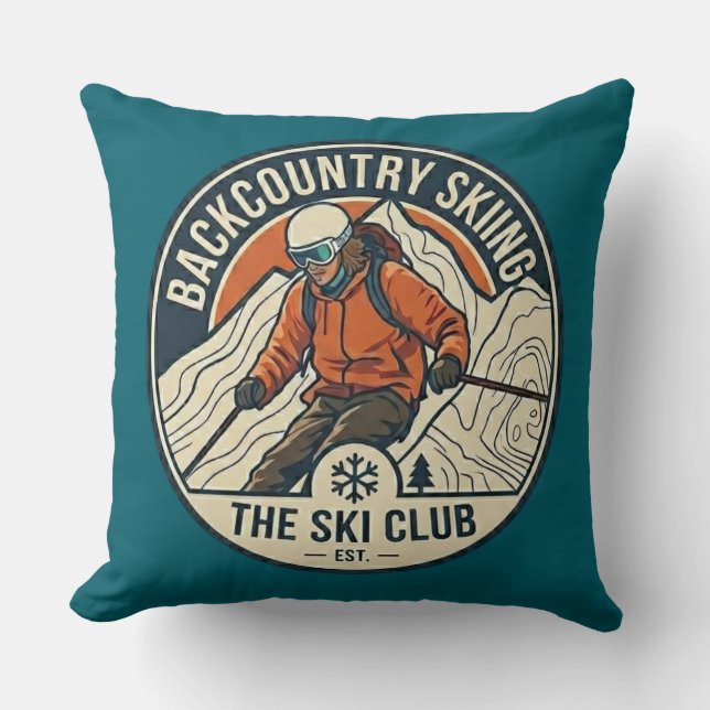 Alpine Ski Trail Blazer Pillow (Front)