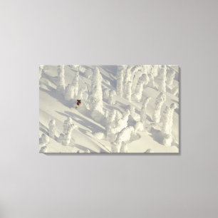 Alpine Skier in thick snowghosts at Big Canvas Print