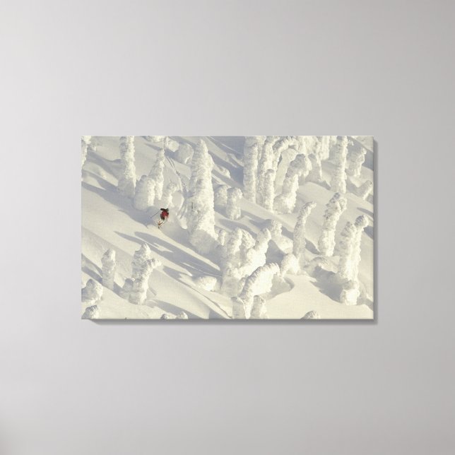 Alpine Skier in thick snowghosts at Big Canvas Print (Front)