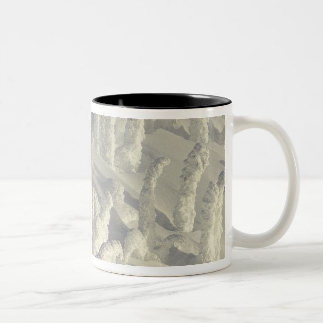 Alpine Skier in thick snowghosts at Big Two-Tone Coffee Mug (Right)