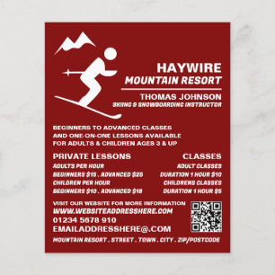 Alpine Skier, Ski/Snowboarding Lessons/Classes Flyer