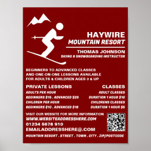 Alpine Skier, Ski/Snowboarding Lessons/Classes Poster