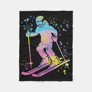 Alpine Skier Winter Sports Nordic Skiing _19 Fleece Blanket