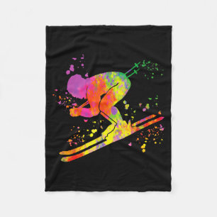 Alpine skier winter sports nordic skiing Alpine sk Fleece Blanket