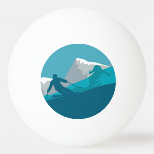 Alpine Skiers All-Mountain Skiing Ping Pong Ball