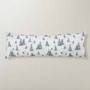 Alpine Skiers and Hidden Yetis - Downhill Skiing Body Pillow