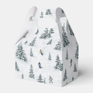 Alpine Skiers and Hidden Yetis - Downhill Skiing Favor Box