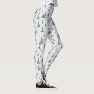 Alpine Skiers and Hidden Yetis - Downhill Skiing  Leggings