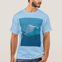 Alpine Skiers Downhill Skiing Light Blue
