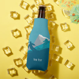 Alpine Skiers Downhill Skiing  Personalized Bottle Cooler