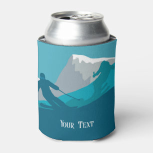 Alpine Skiers Downhill Skiing Personalized Can Cooler