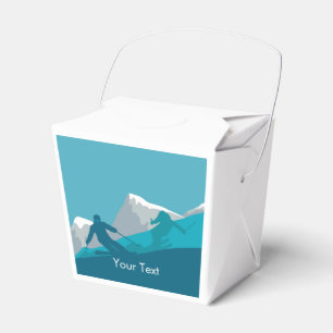 Alpine Skiers on the Snowy Mountain Personalized Favor Box