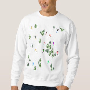 Alpine Skiers Skiing Illustration Skier Sweatshirt