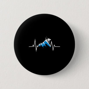 Alpine skiing heartbeat skiing enthusiast Alpine s 2 Inch Round Button