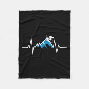 Alpine Skiing Heartbeat Skiing Enthusiast Fleece Blanket