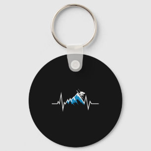 Alpine Skiing Heartbeat Skiing Enthusiast Keychain