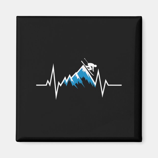 Alpine Skiing Heartbeat Skiing Enthusiast  Magnet (Front)