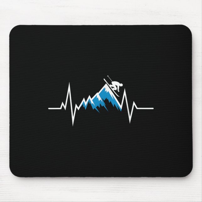 Alpine Skiing Heartbeat Skiing Enthusiast  Mouse Pad (Front)