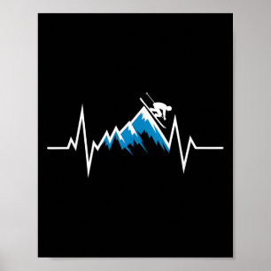 Alpine Skiing Heartbeat Skiing Enthusiast Poster